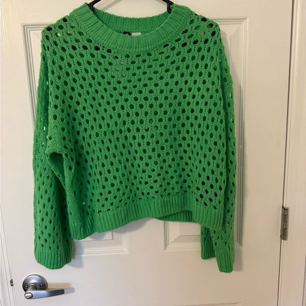 H&M Green Open-Knit Women's Sweater